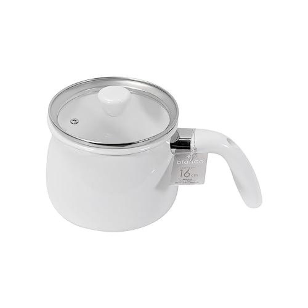 單柄搪瓷鍋搪瓷煲連蓋 | 電磁爐適用 | 16CM | PEARL LIFE | PS-HB-6906
